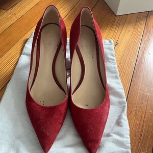 M. Gemi Red Suede Esatto 70mm 38.5